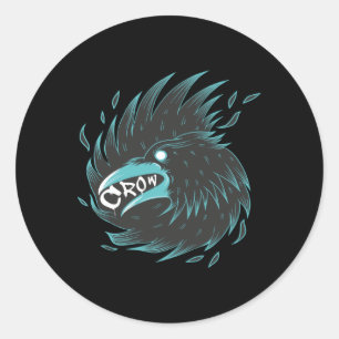Black Crow Classic Round Sticker