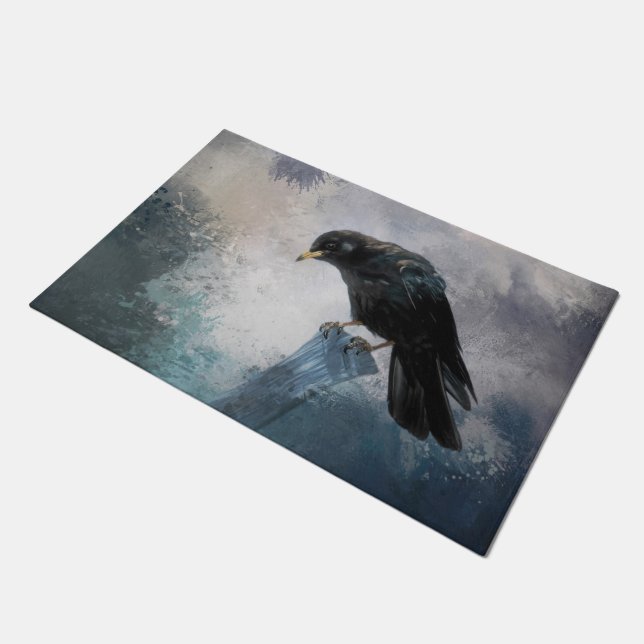 Black Crow Doormat (Angled)
