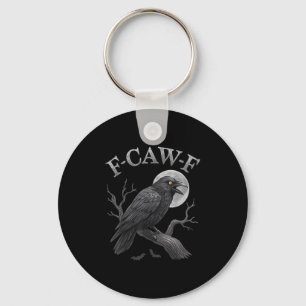 Black Crow F-caw-f Black Raven Bird Gothic Humour Keychain