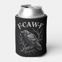 Black Crow F-Caw-F Funny Black Bird Moon Gothic