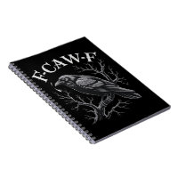 Black Crow F-Caw-F Funny Black Bird Moon Gothic