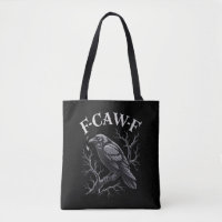 Black Crow F-Caw-F Funny Black Bird Moon Gothic