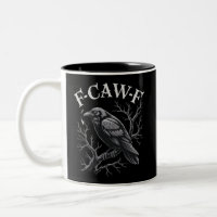 Black Crow F-Caw-F Funny Black Bird Moon Gothic