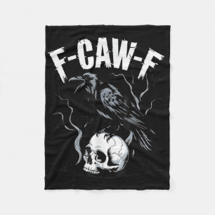 Black Crow F-caw-f Funny Black Bird Skull Adult Hu Fleece Blanket