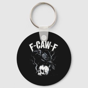 Black Crow F-caw-f Funny Black Bird Skull Adult Hu Keychain