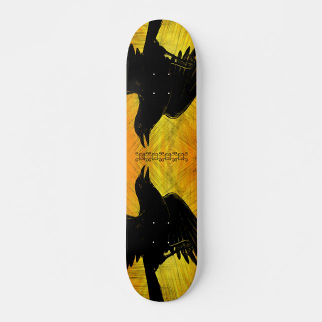 Black Crow Grunge Skateboard Deck (Front)