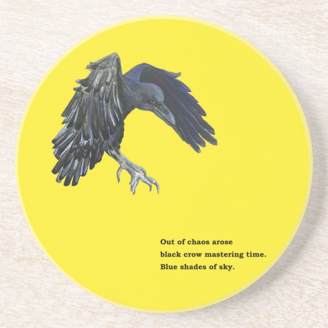 Black Crow & Haiku  Coaster (Front)