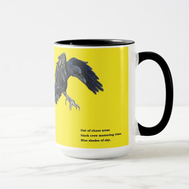 Black Crow & Haiku Illustration  Mug (Right)