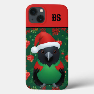 black crow in christmas outfit iPhone 13 case