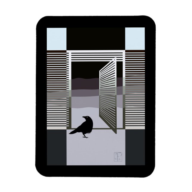 Black Crow Magnet (Vertical)