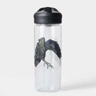 Black Crow Master of Time Illustration Water Bottle