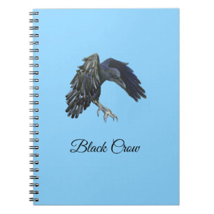 Black Crow Master of Time Personalized Sky Blue Notebook