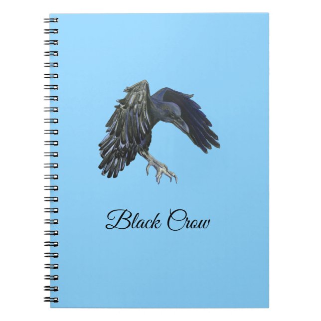 Black Crow Master of Time Personalized Sky Blue Notebook (Front)