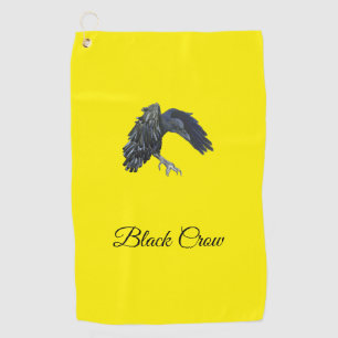 Black Crow Master of Time Personalized Yellow Golf Towel