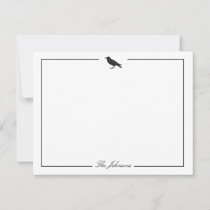Black Crow Modern Spooky Personalized Stationery Card