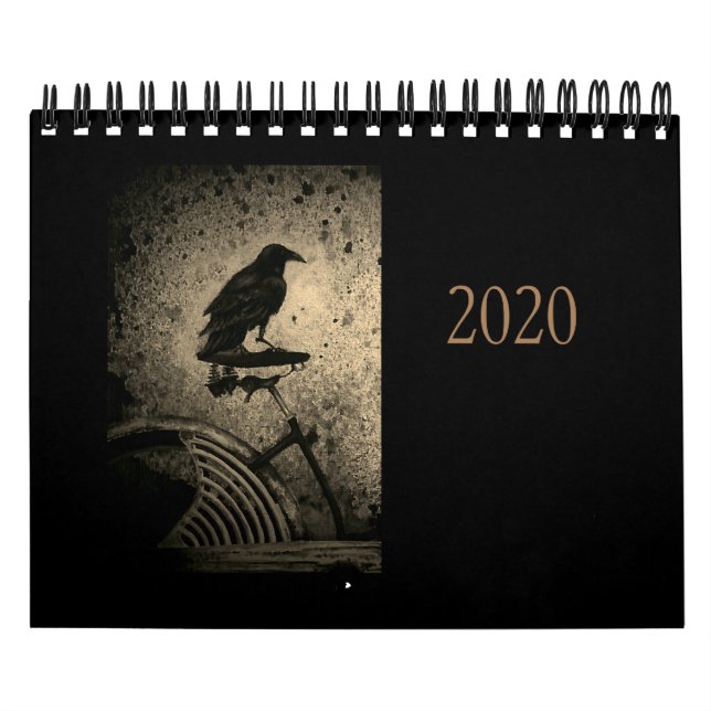 black crow on vintage bike calendar (Cover)