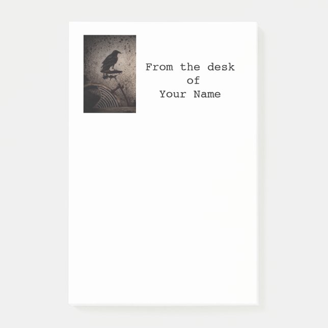 Black Crow on Vintage Bike Post-it Notes (Front)