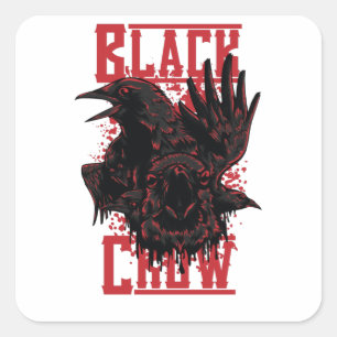 Black Crow Square Sticker