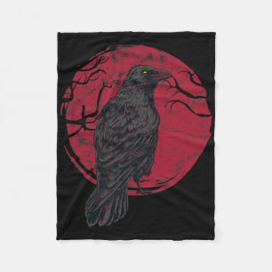 Black Crow Witchcraft Occult Gothic Creepy Hallowe Fleece Blanket