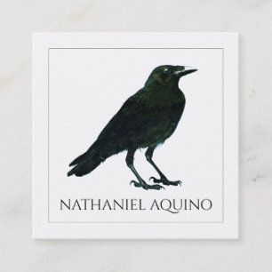 Black Crow Writer Square Business Card