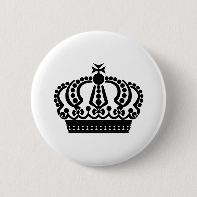 Black crown 2 inch round button (Front)