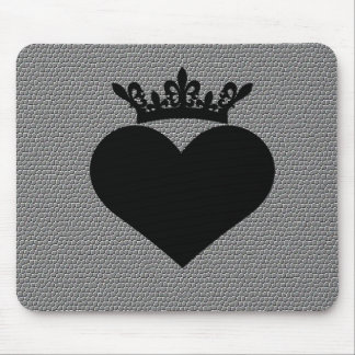 black crown crinkle hearts mouse pad