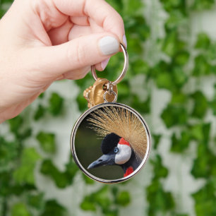 Black crowned crane keychain