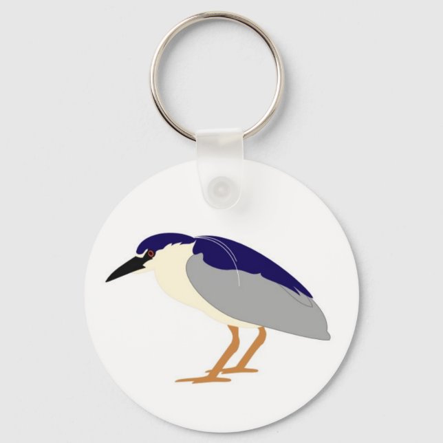 Black crowned night heron keychain (Front)