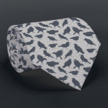 Black Crows Birds Grey Patterned Tie<br><div class="desc">This patterned necktie is perfect for bird lovers. It features realistic style illustrations of crows in dark charcoal grey set against a speckled light grey background.</div>