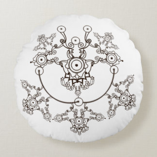 Black crystal and rose colour design round pillow