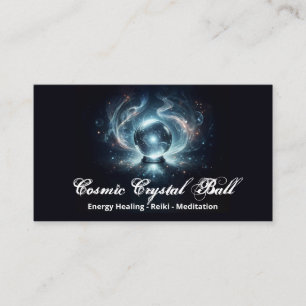Black Crystal ball Energy Reiki Meditation Business Card