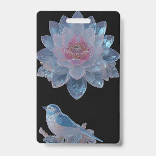 Black Crystal Lily Name Badge