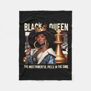 Black Culture Black Queen Chess Empowerment Black  Fleece Blanket