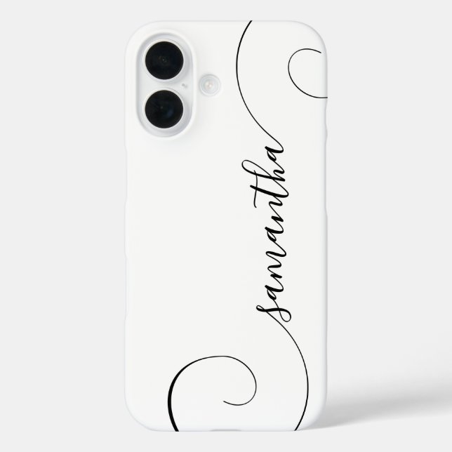Black Curly Signature Case-Mate iPhone Case (Back)