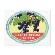 Black Currant Cordial Dark Berries Vintage Label