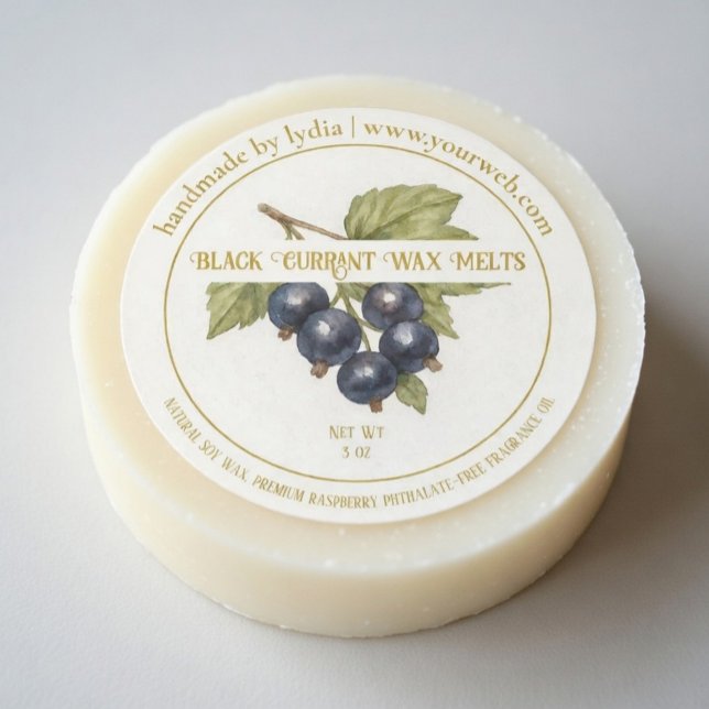 Black Currant Wax Melts Round Sticker (Creator Uploaded)
