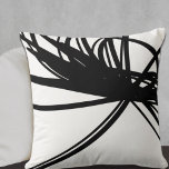 Black Curved Abstract Ribbon Design on White Throw Pillow<br><div class="desc">Elevate your home decor with this stylish black and white throw pillow featuring a curved abstract ribbon design. The modern and minimalist design is perfect for any space, from a living room to a bedroom. The high-quality print is sharp and vibrant, and the pillow itself is soft and comfortable. This...</div>