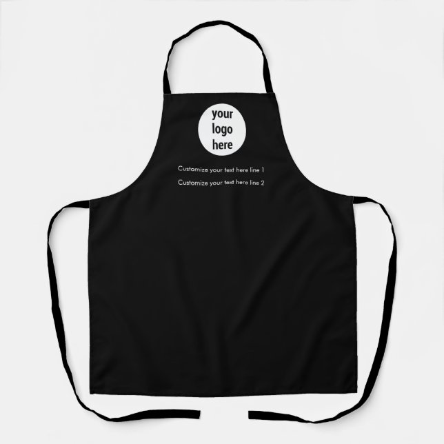 Black Custom Business Logo Company Promotional  Apron (Front)