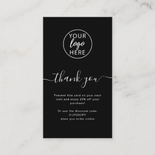 Black Custom Business Thank You Discount Card