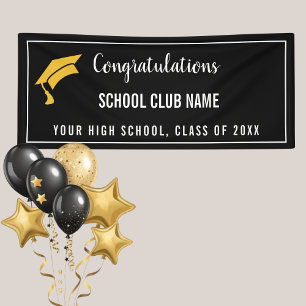 Black Custom Club Graduation Banner