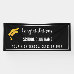 Black Custom Club Graduation Banner