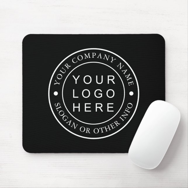 Black Custom Company Logo Business Promotional Mouse Pad (With Mouse)