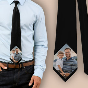 Black Custom Family Photo Tie