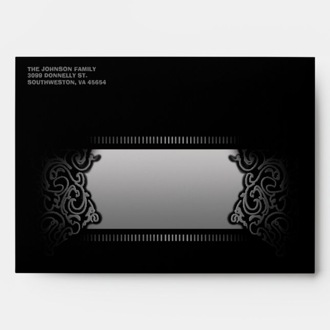 Black Custom Halloween Envelope Maroon Inside (Front)