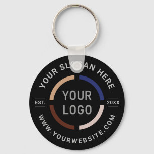Black custom logo branded promotional keychain