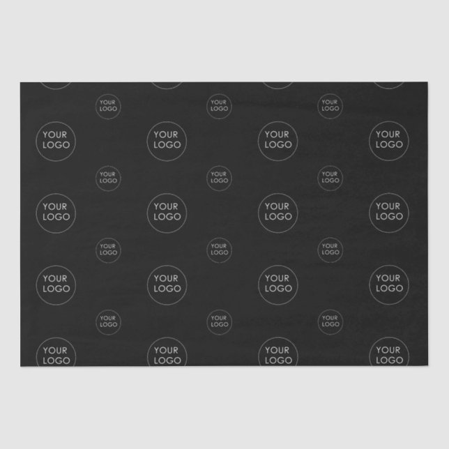 Black Custom Logo Company Business Promotional Tissue Paper (Front)