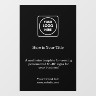 Black Custom Logo   Minimal Stylish Business Brand Window Cling