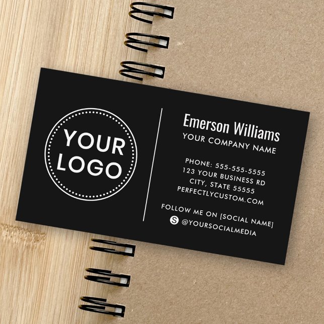 Black custom logo modern minimalist professional business card (Black custom logo modern minimalist professional business card)