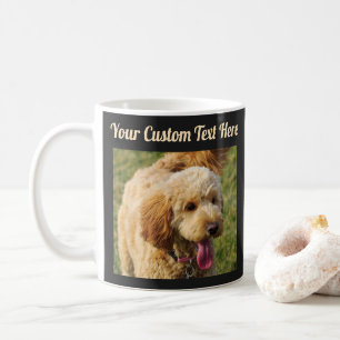 Black Custom Message Goldendoodle Dog Coffee Mug