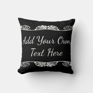 Black Custom Motivational Quote Throw Pillow